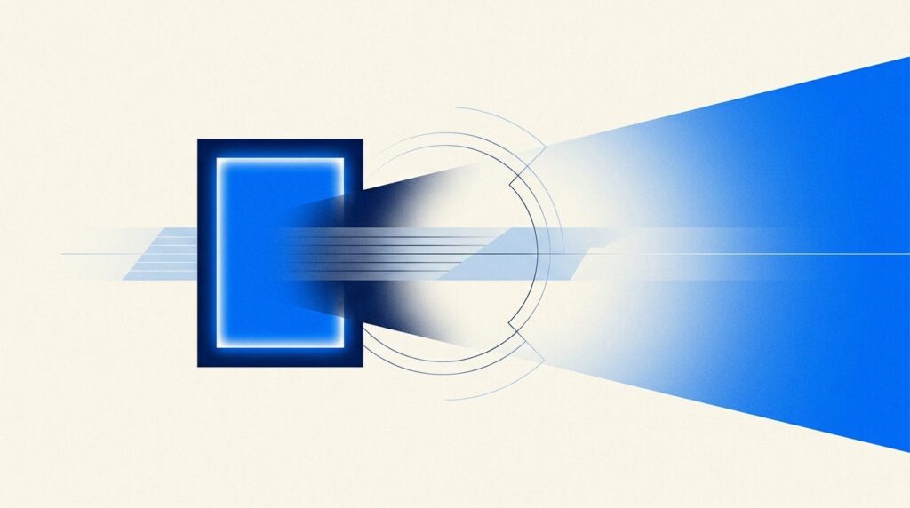 Rectangle lumineux confronté à une lumière latérale plus forte